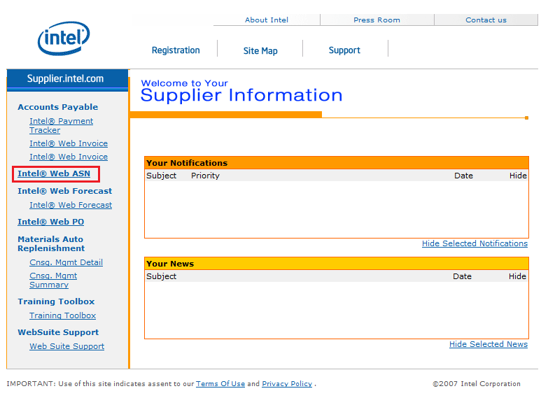 Intel ASN Link